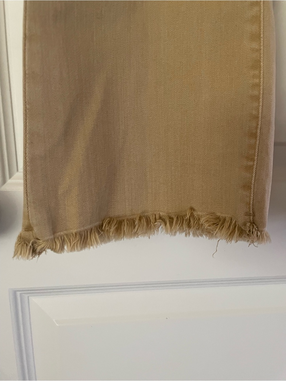 Liverpool Hannah Crop Flare Jean, Frayed-Hem, size 4/27, tan - Picture 4 of 6